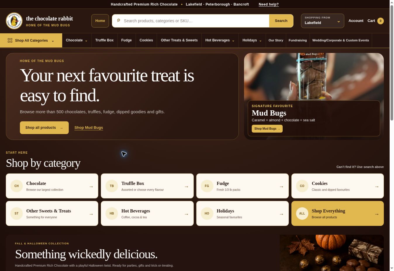 The Chocolate Rabbit website preview