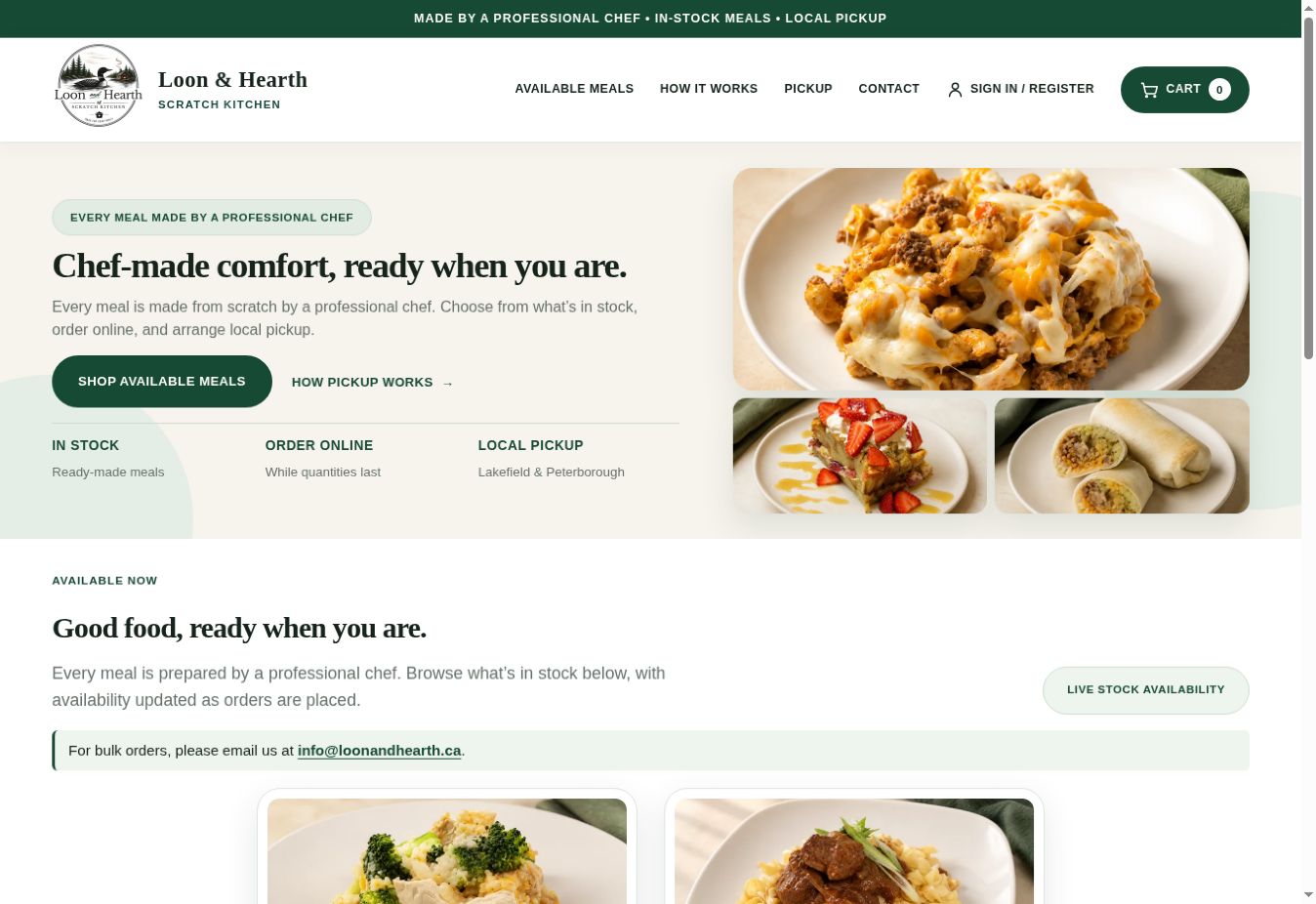 Loon & Hearth website preview