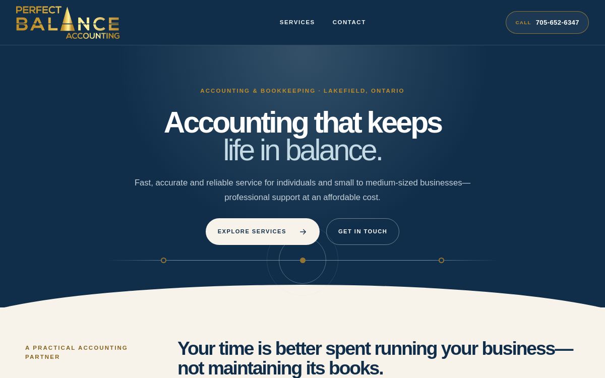 Perfect Balance Accounting website preview